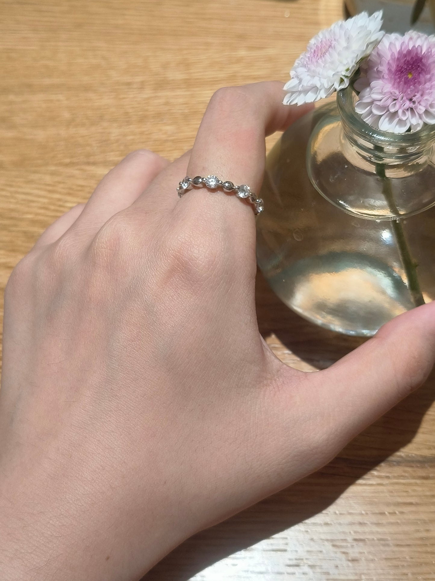 Round Bead Ring S925 Silver Rhodium Plated - Small Perfection