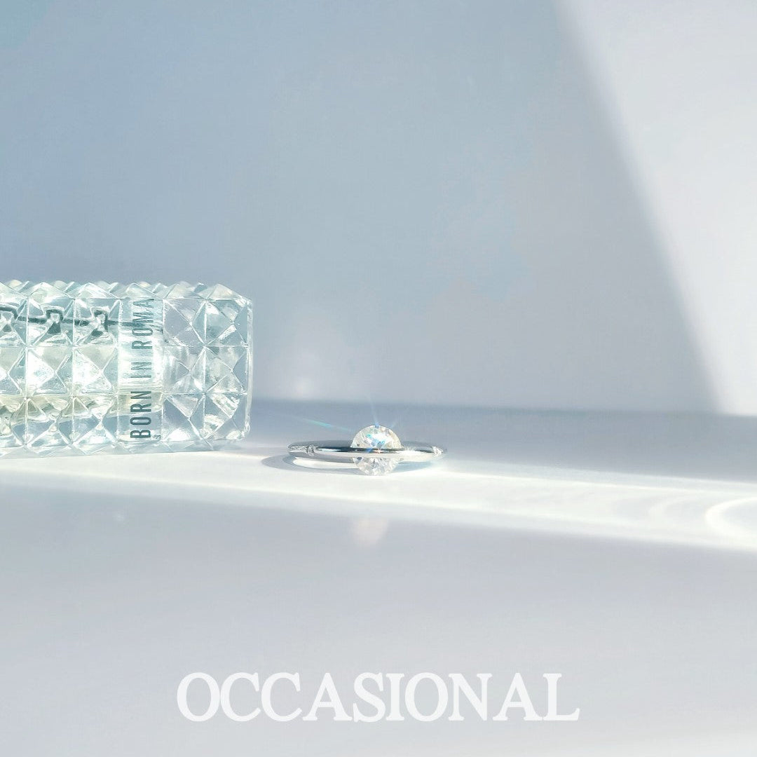 Rotatable Synthetic Cubic Zirconia Ring S925 Silver