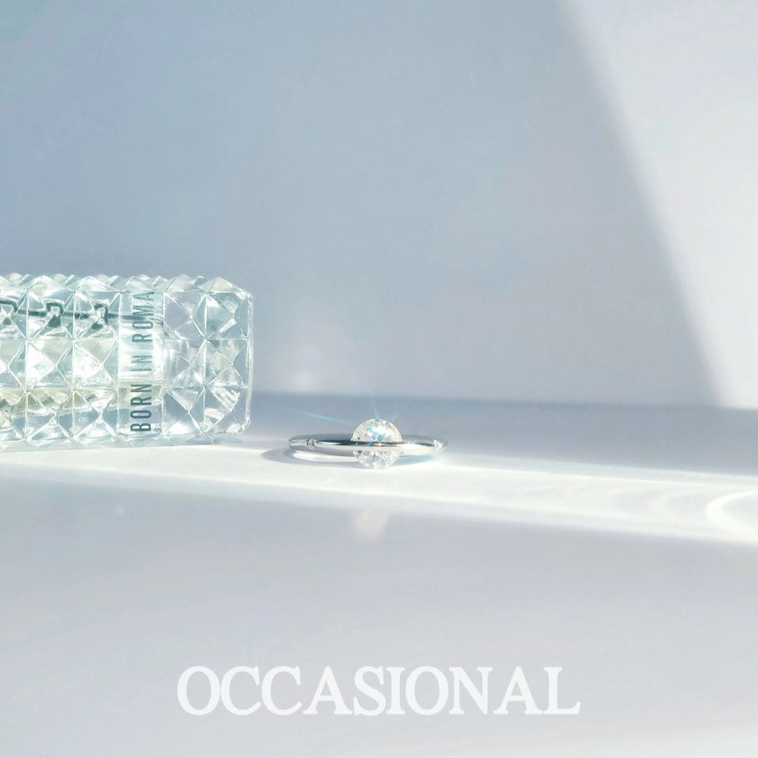 Rotatable Synthetic Cubic Zirconia Ring S925 Silver