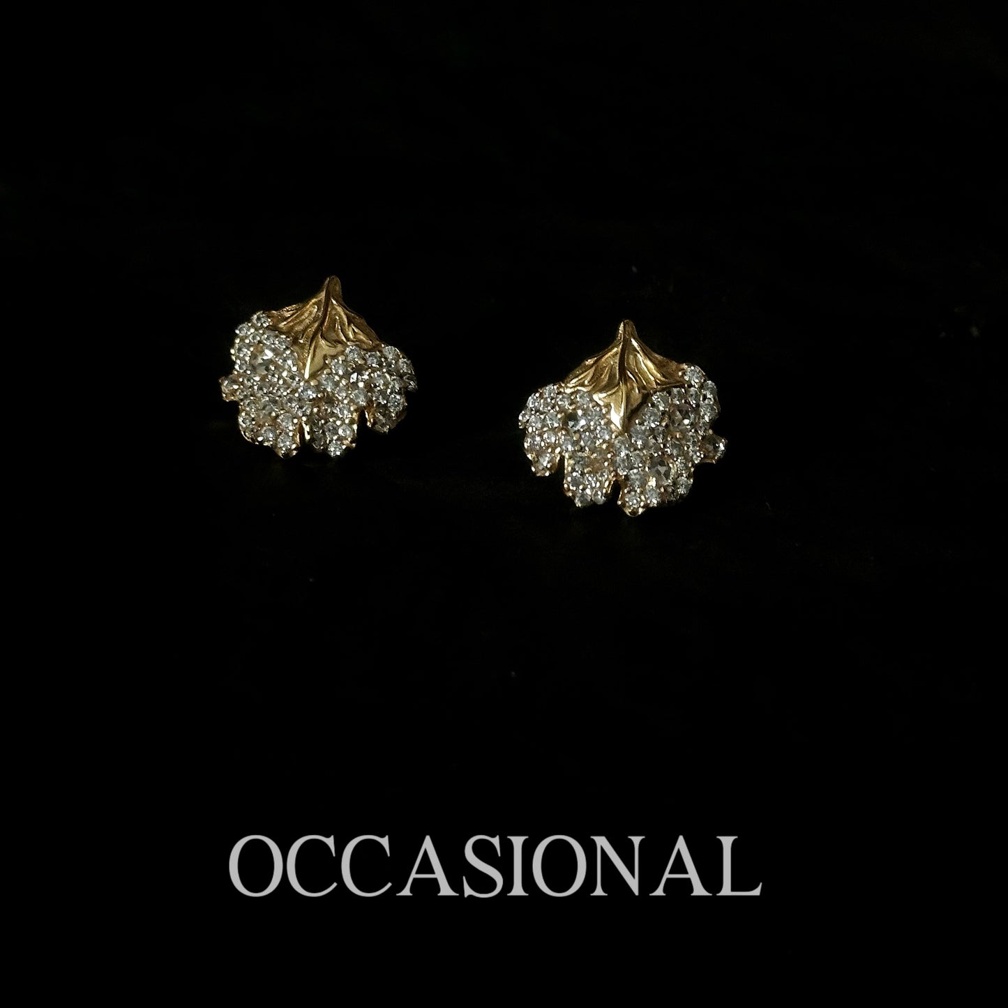 Shining Maple Leaf Earrings S925 Silver Gold Plated