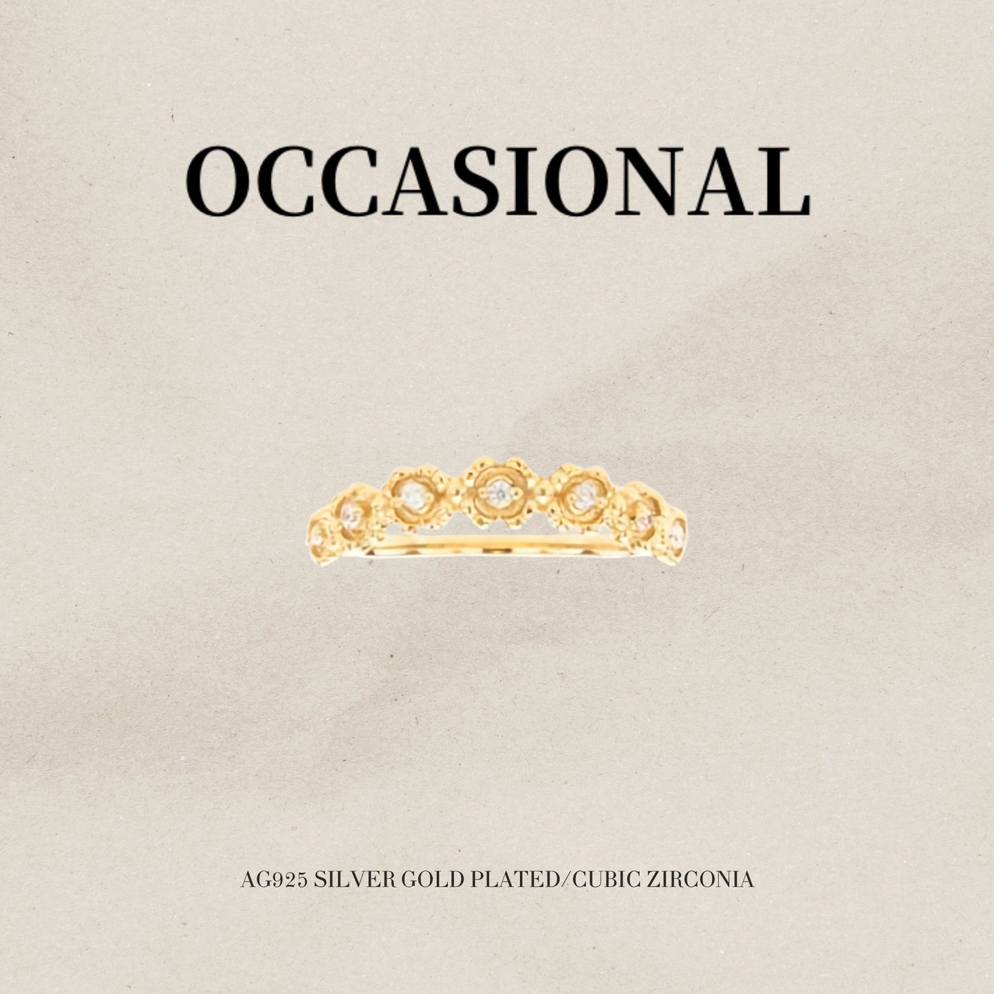 Simple Flower Cluster Ring S925 Silver Gold Plated