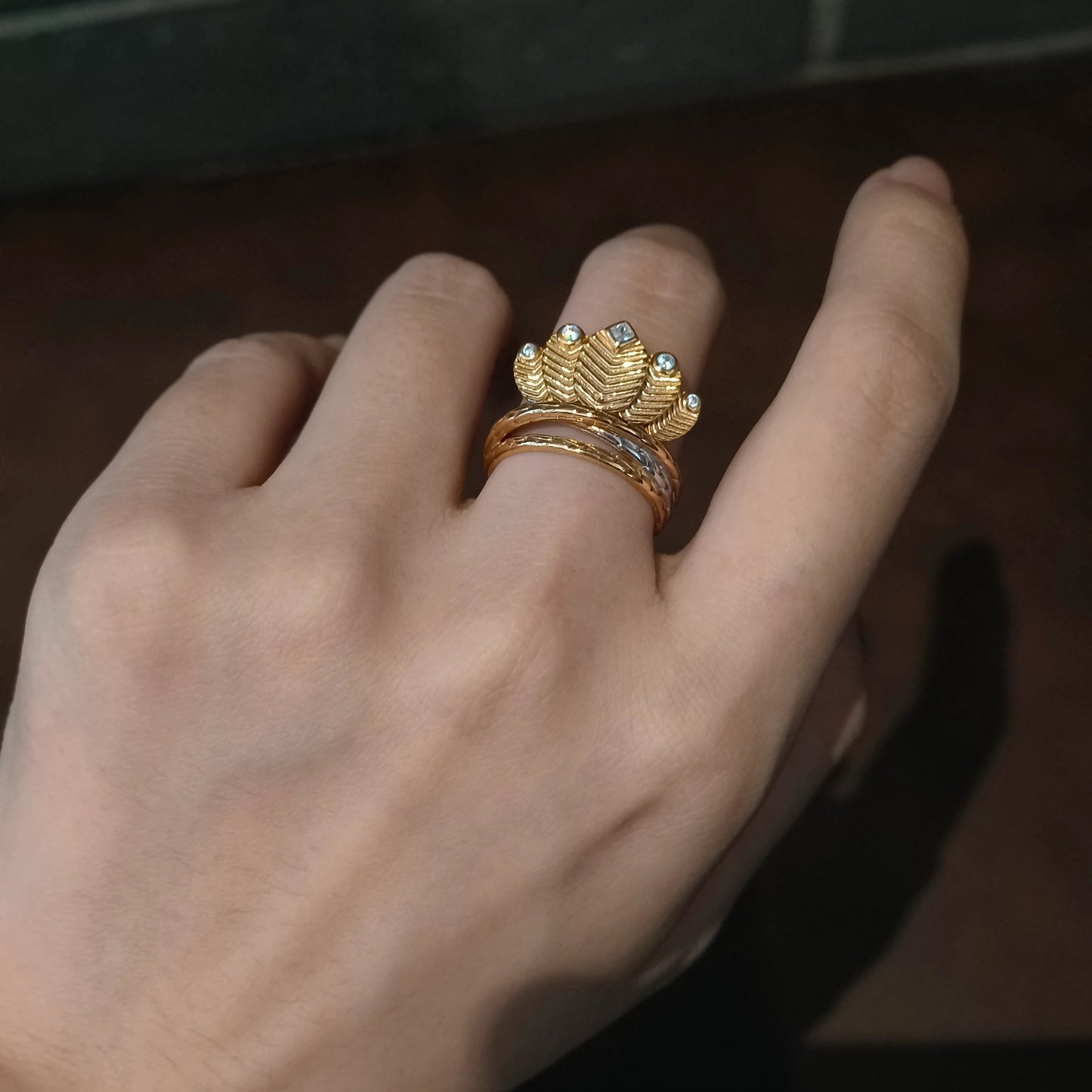 Strong Two Tone Ring S925 Silver - Tribal