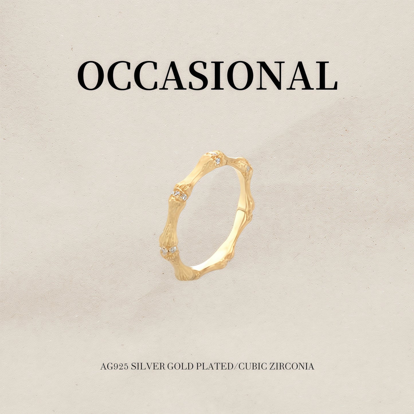 Warm Bamboo Ring S925 Silver Gold Plated - Lucky Bamboo