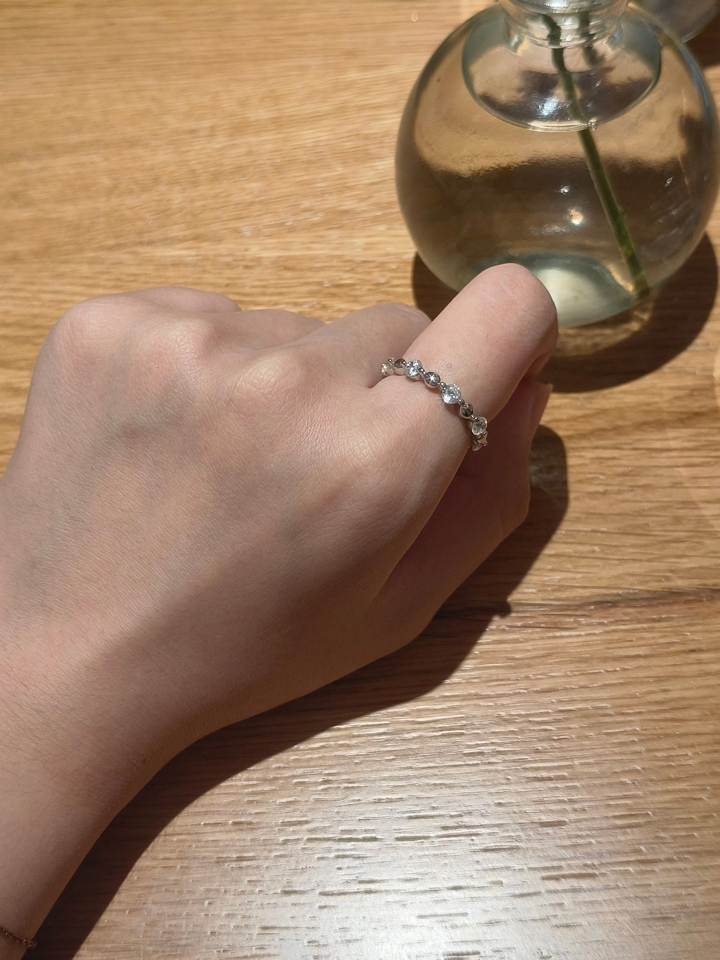 Round Bead Ring S925 Silver Rhodium Plated - Small Perfection