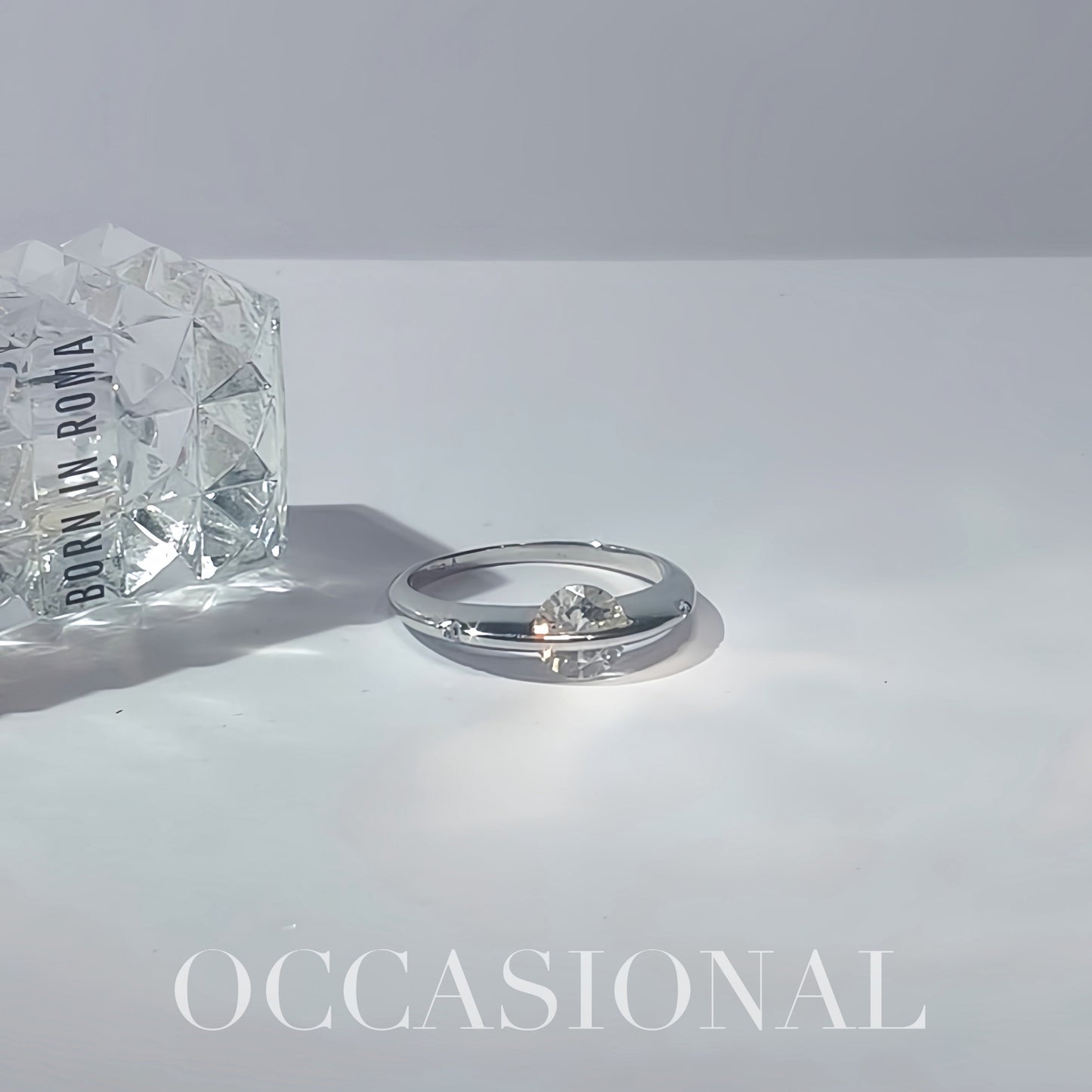 Rotatable Synthetic Cubic Zirconia Ring S925 Silver