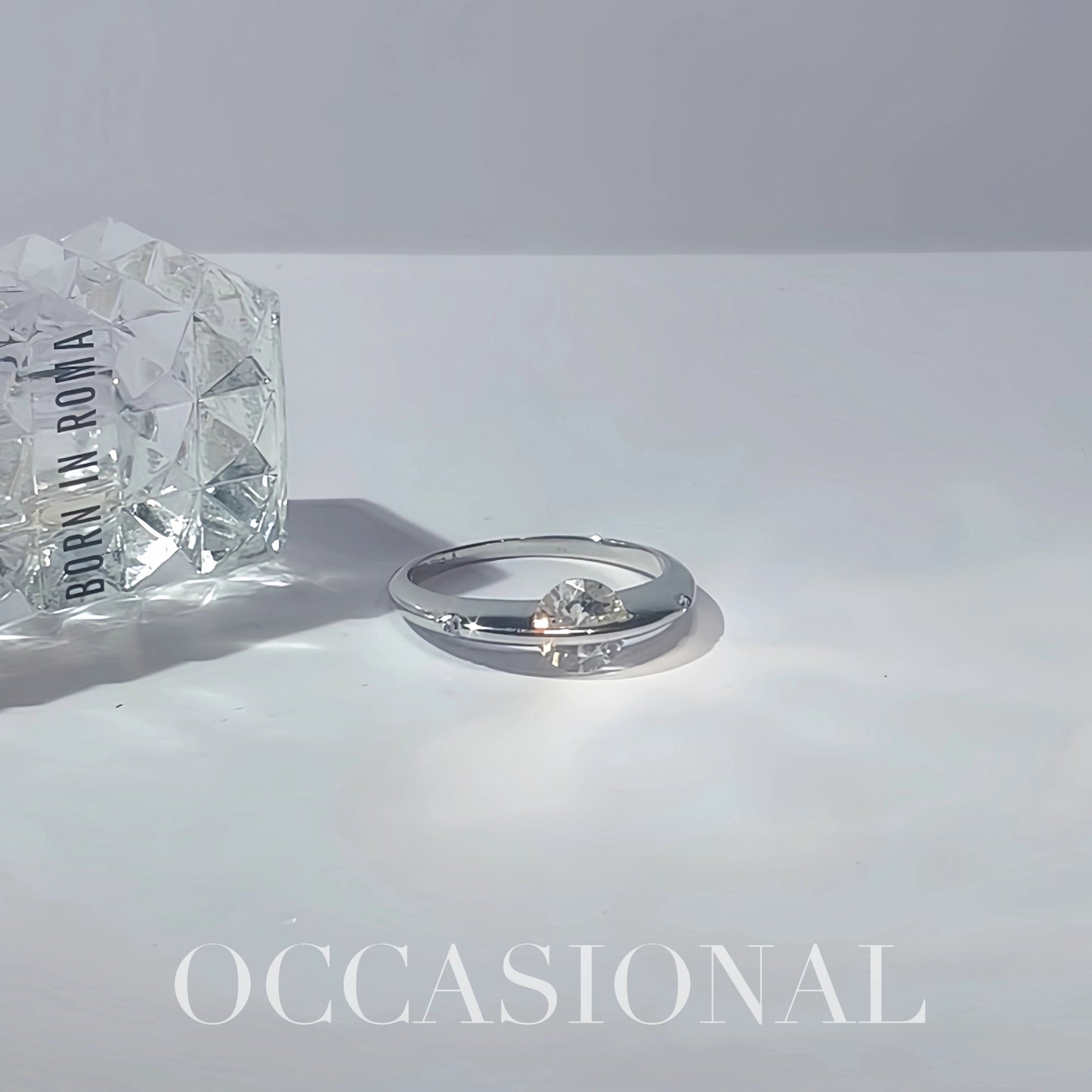 Rotatable Synthetic Cubic Zirconia Ring S925 Silver