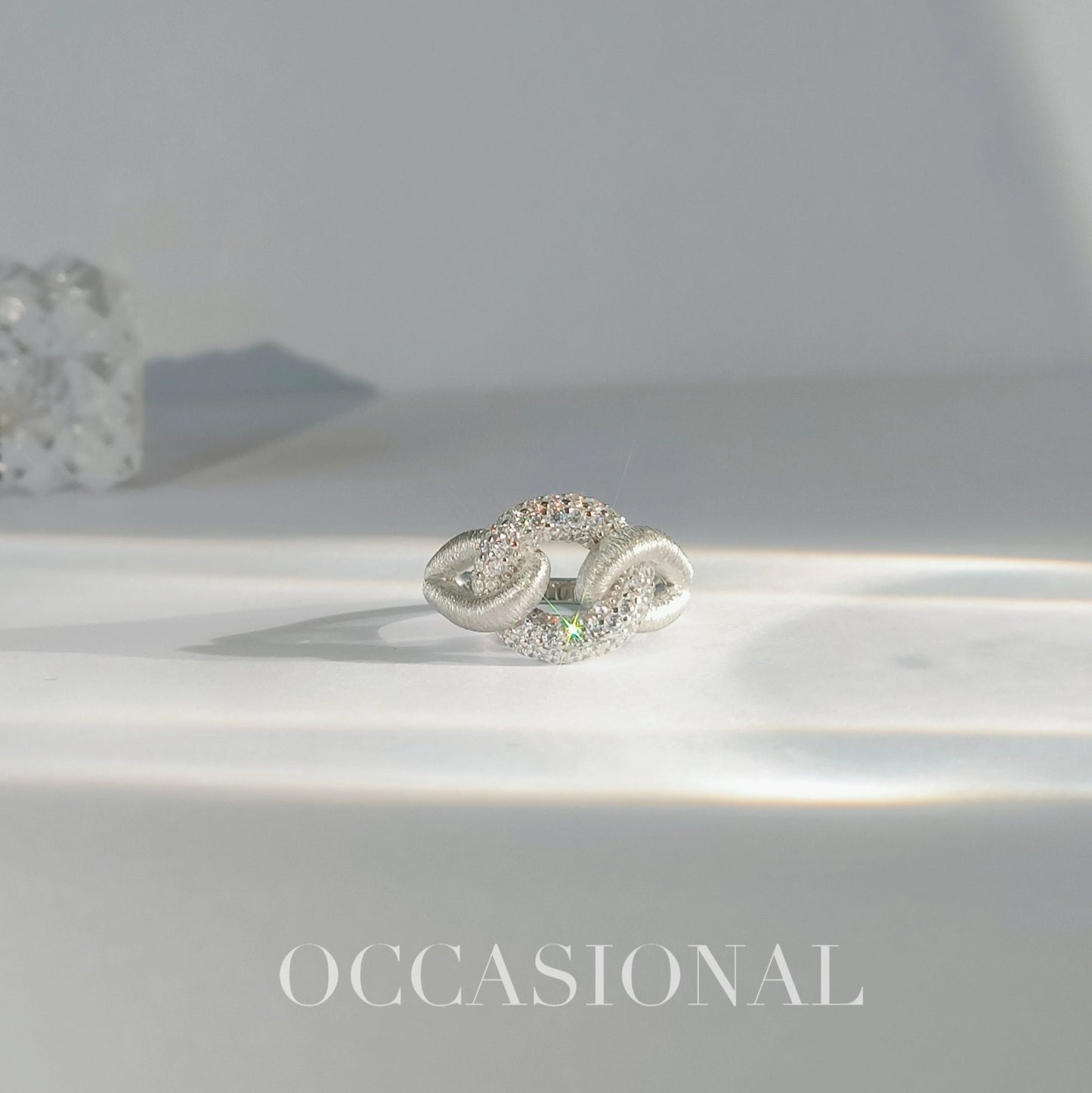 Rope Lock Ring S925 Silver Rhodium Plated