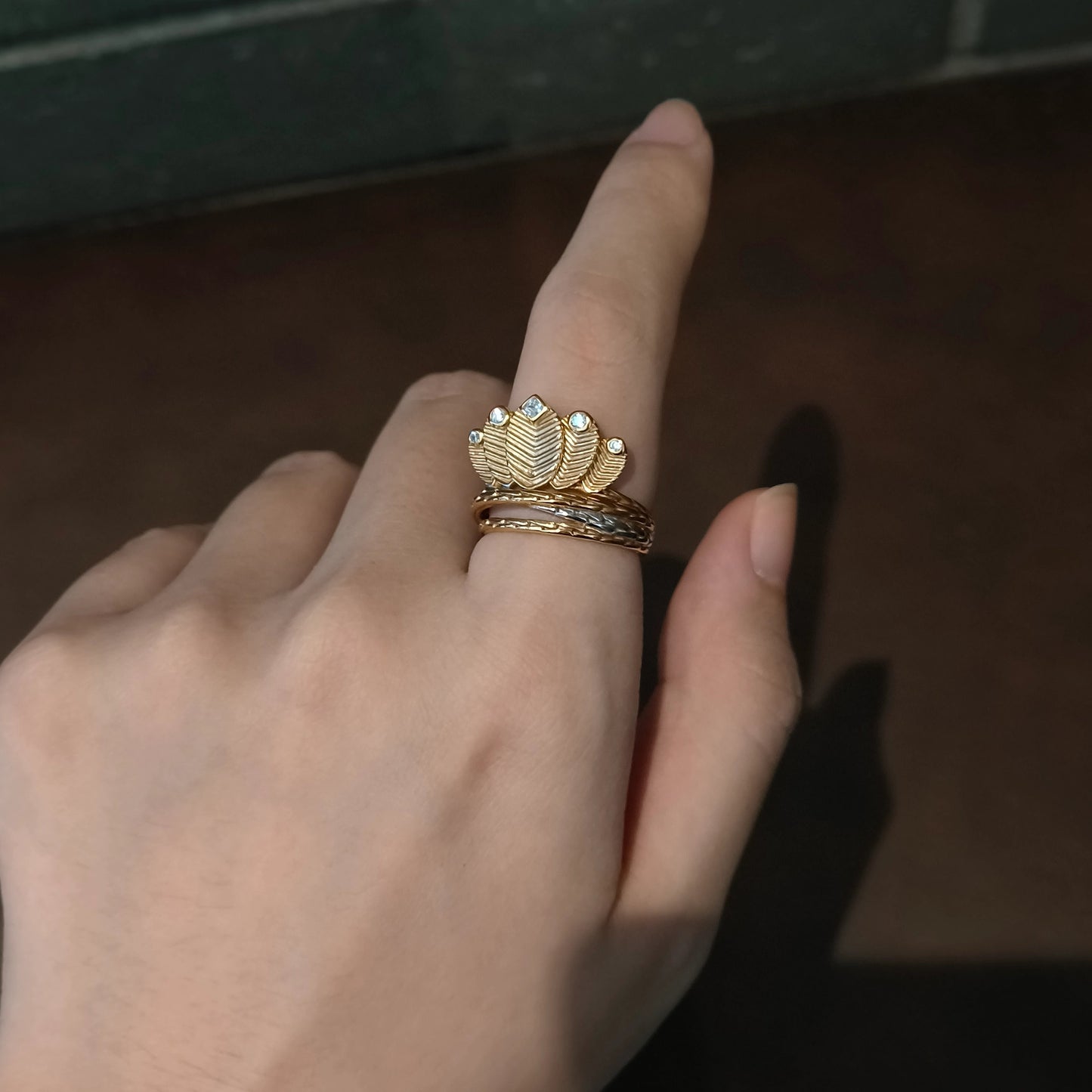 Strong Two Tone Ring S925 Silver - Tribal