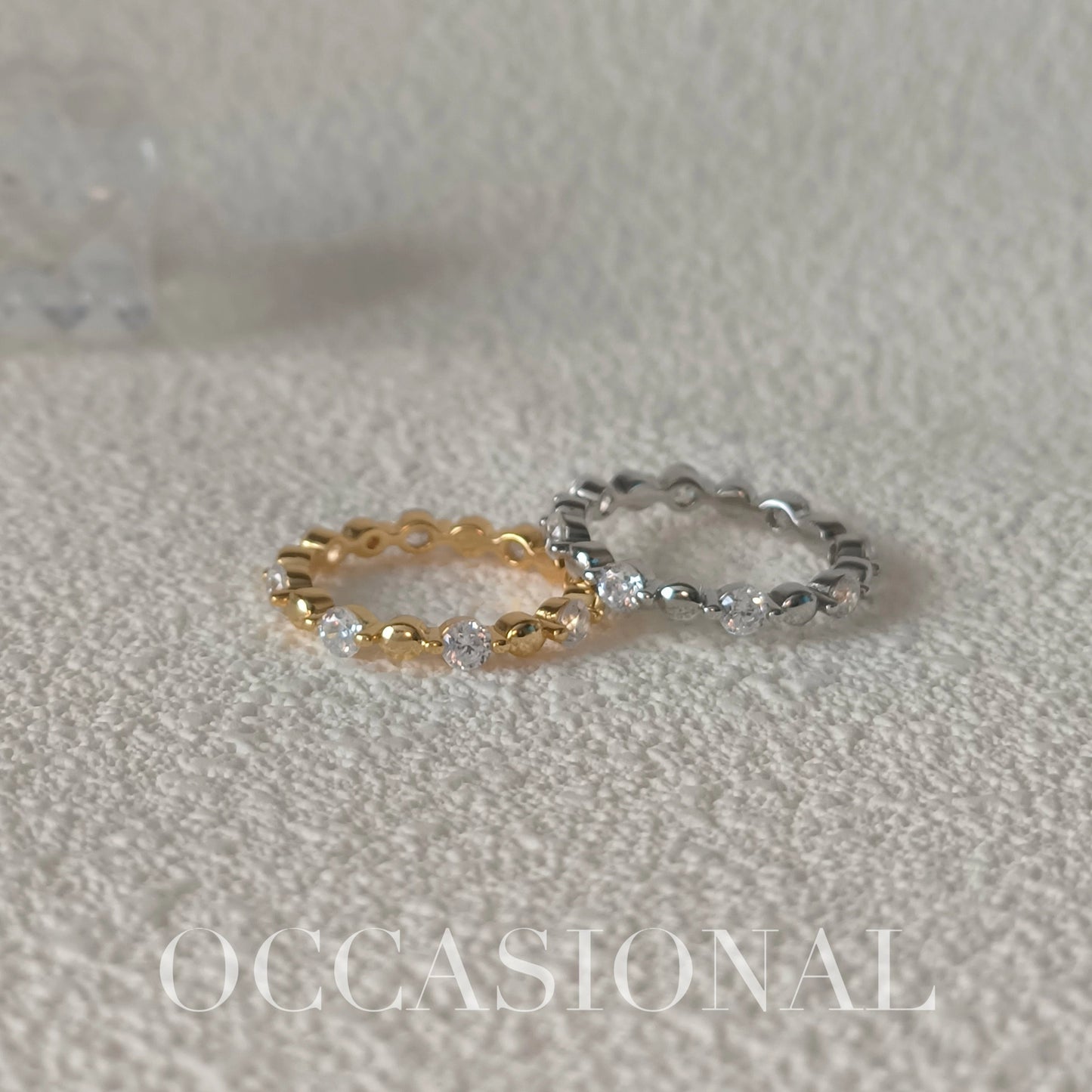 Two-tone Combination Round Bead Ring S925 Silver - Small Perfection