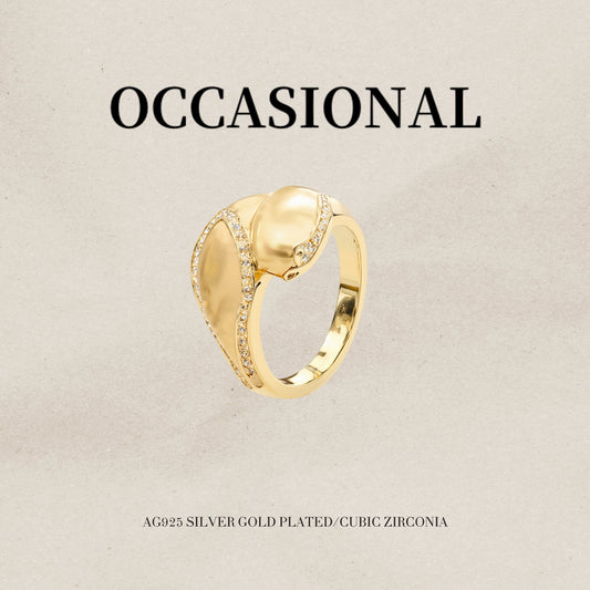 Brushed Embrace Ring - Spear and Shield