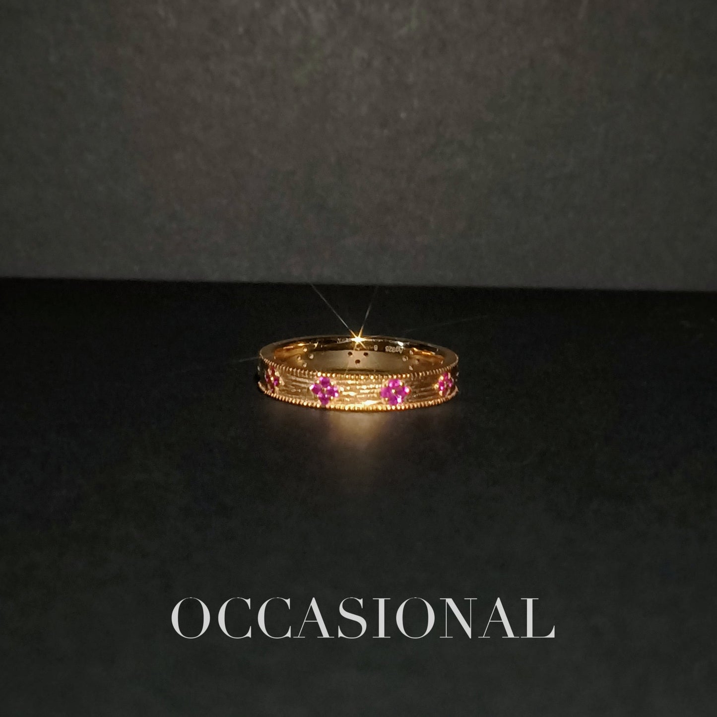 Classic Retro Brushed Ring S925 Silver Gold Plated - Plum Blossom