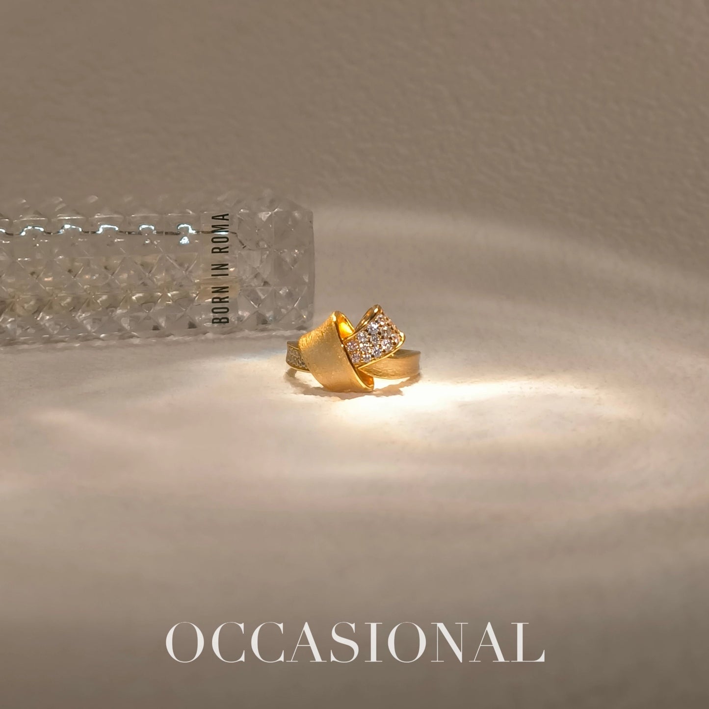 Double-sided Textured Ring S925 Silver Gold Plated-Folded Bow