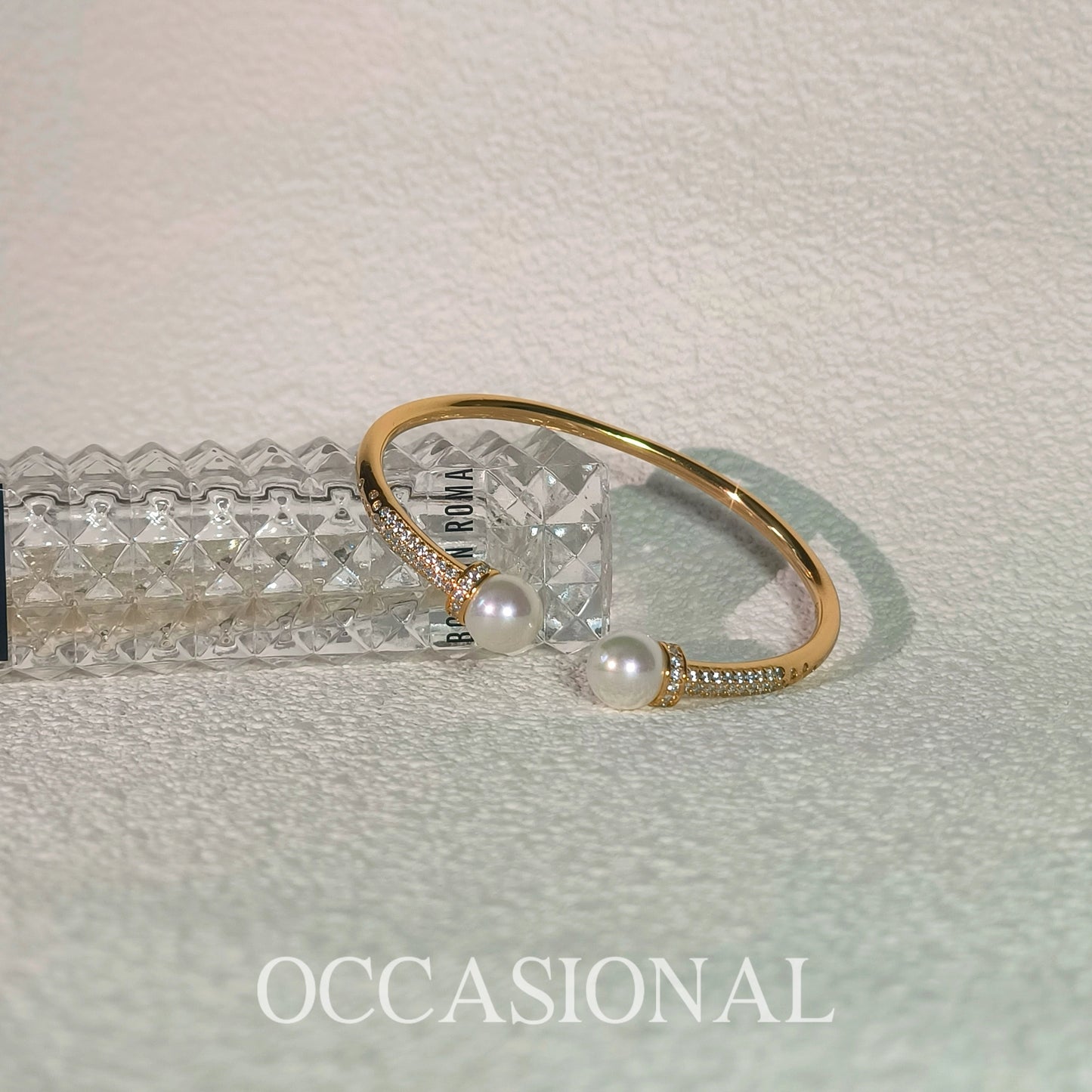 Highlight Bead Open Bracelet S925 Silver Gold Plated