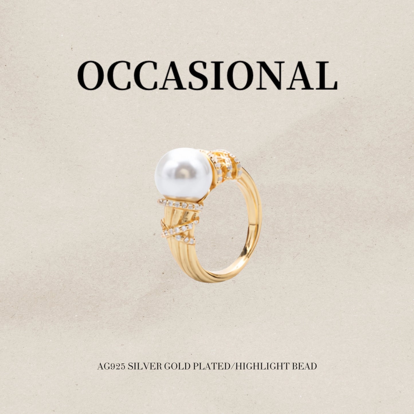 Highlight Bead Ring S925 Silver Gold Plated – Ocean
