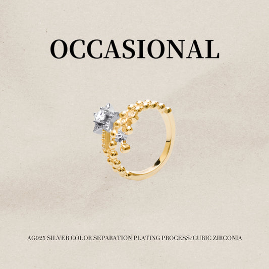 Three-layer Round Bead Ring S925 Silver – Star