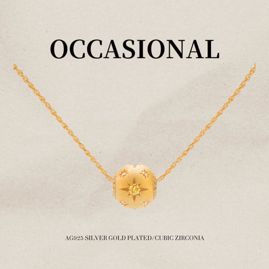 Ball Pendant Necklace S925 Silver Gold Plated - Galaxy Cube