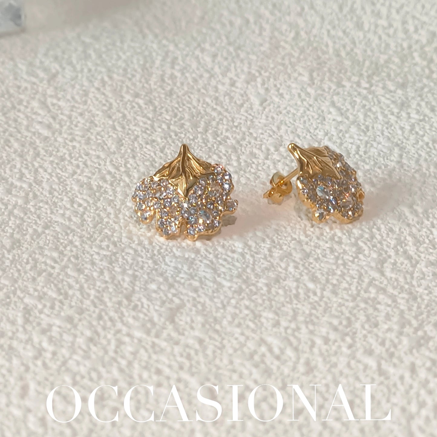 Shining Maple Leaf Earrings S925 Silver Gold Plated