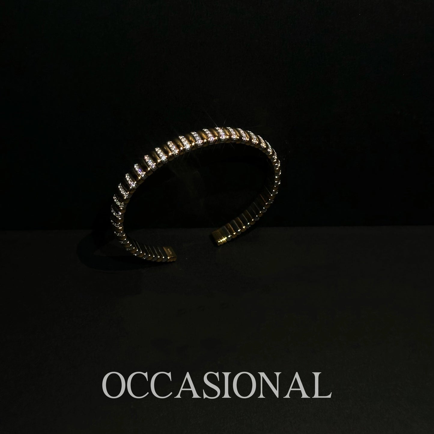 Gold and Silver Symphony Cuff Open Bangle S925 Silver