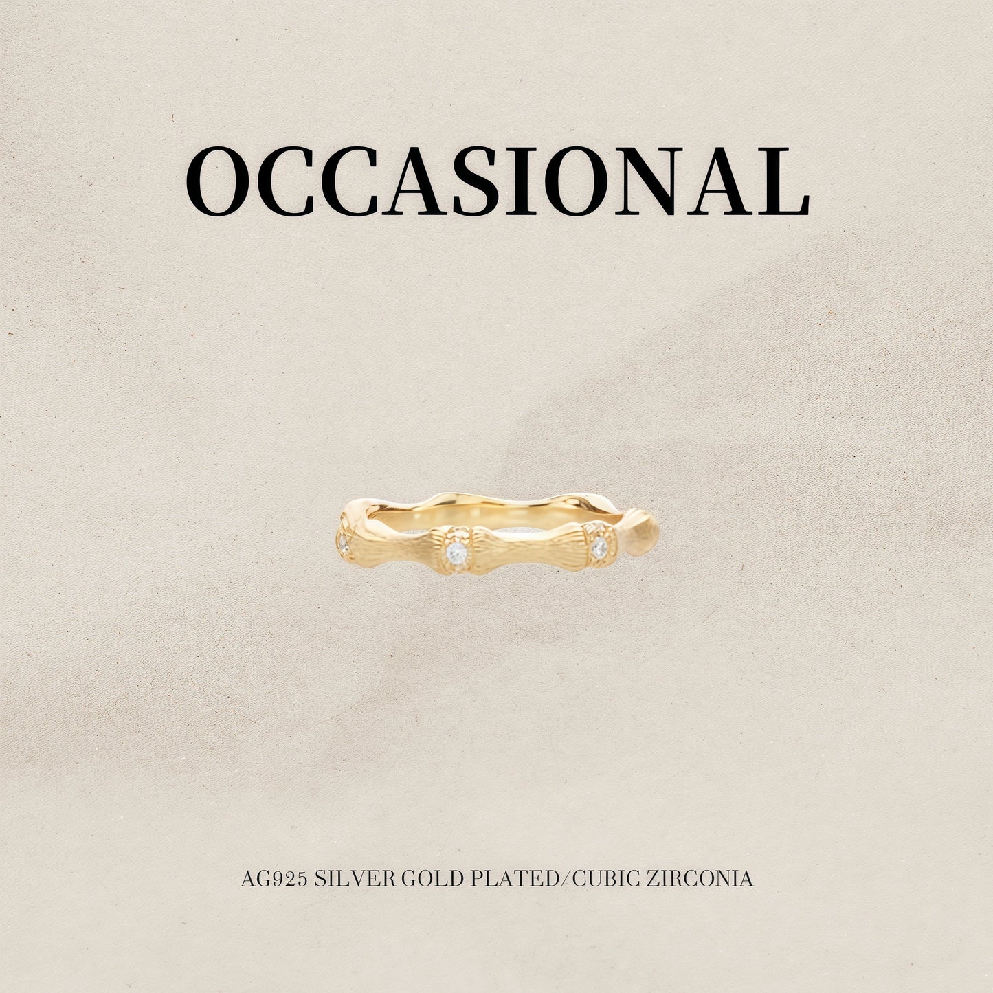 Warm Bamboo Ring S925 Silver Gold Plated - Lucky Bamboo