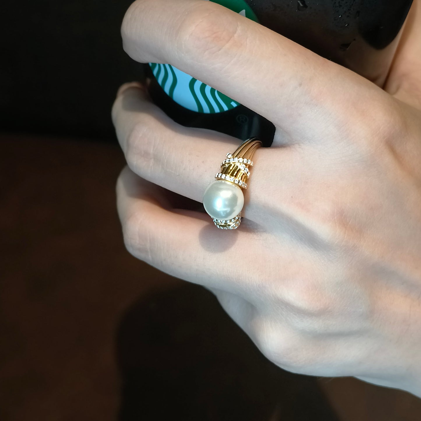 Highlight Bead Ring S925 Silver Gold Plated – Ocean
