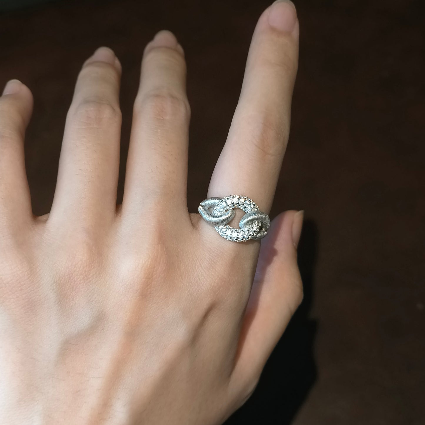 Rope Lock Ring S925 Silver Rhodium Plated