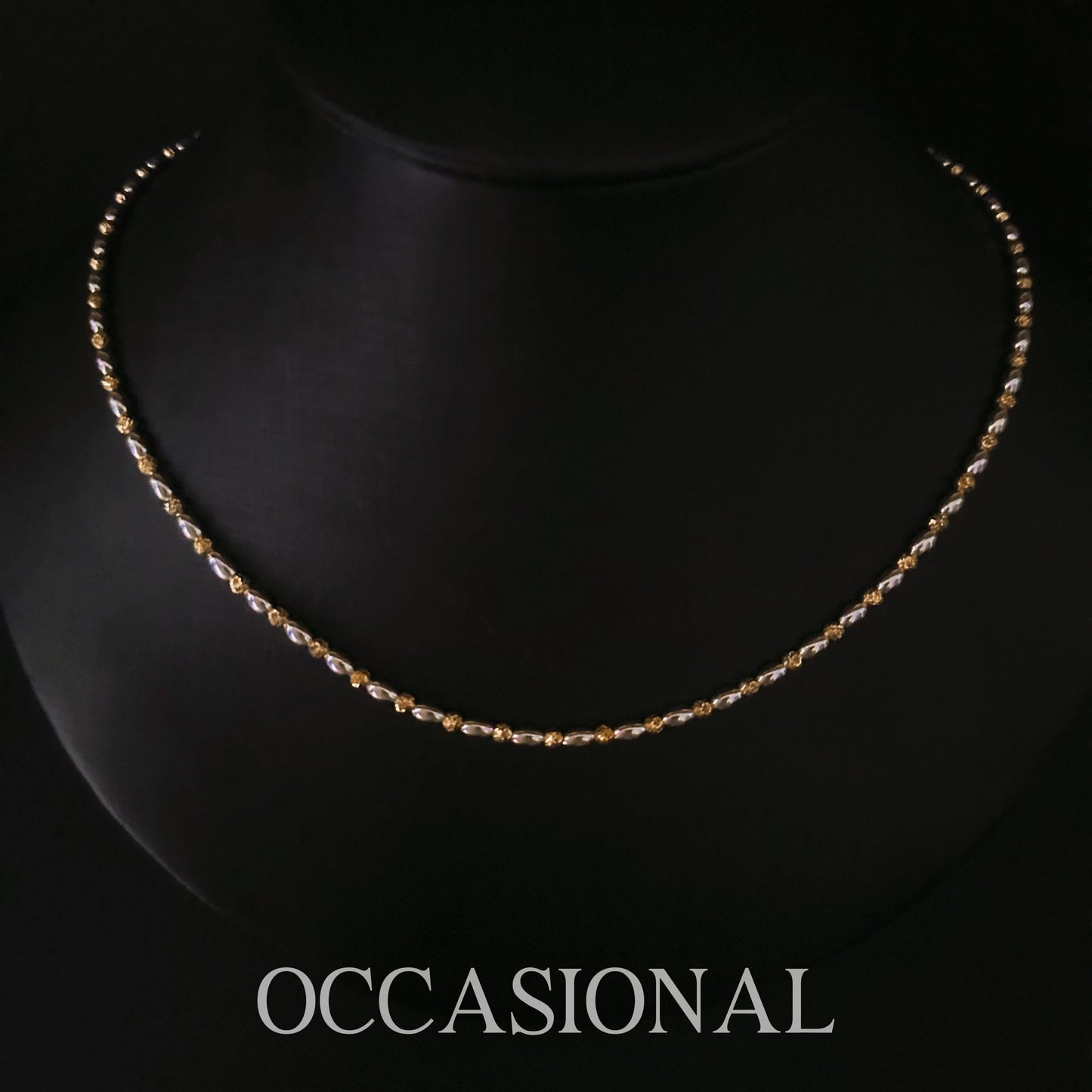 Gold And Silver Two-color Beads Necklace S925 Silver