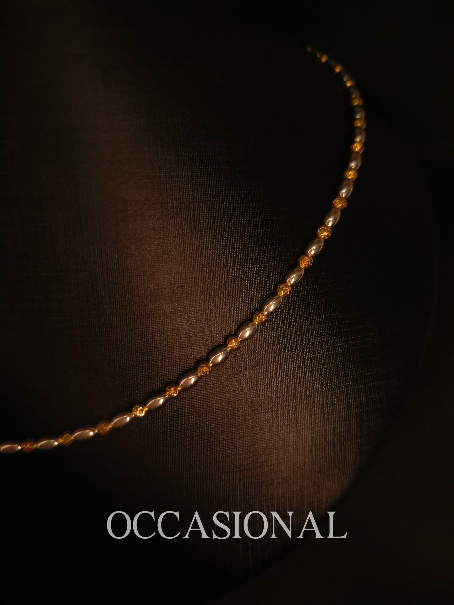 Gold And Silver Two-color Beads Necklace S925 Silver