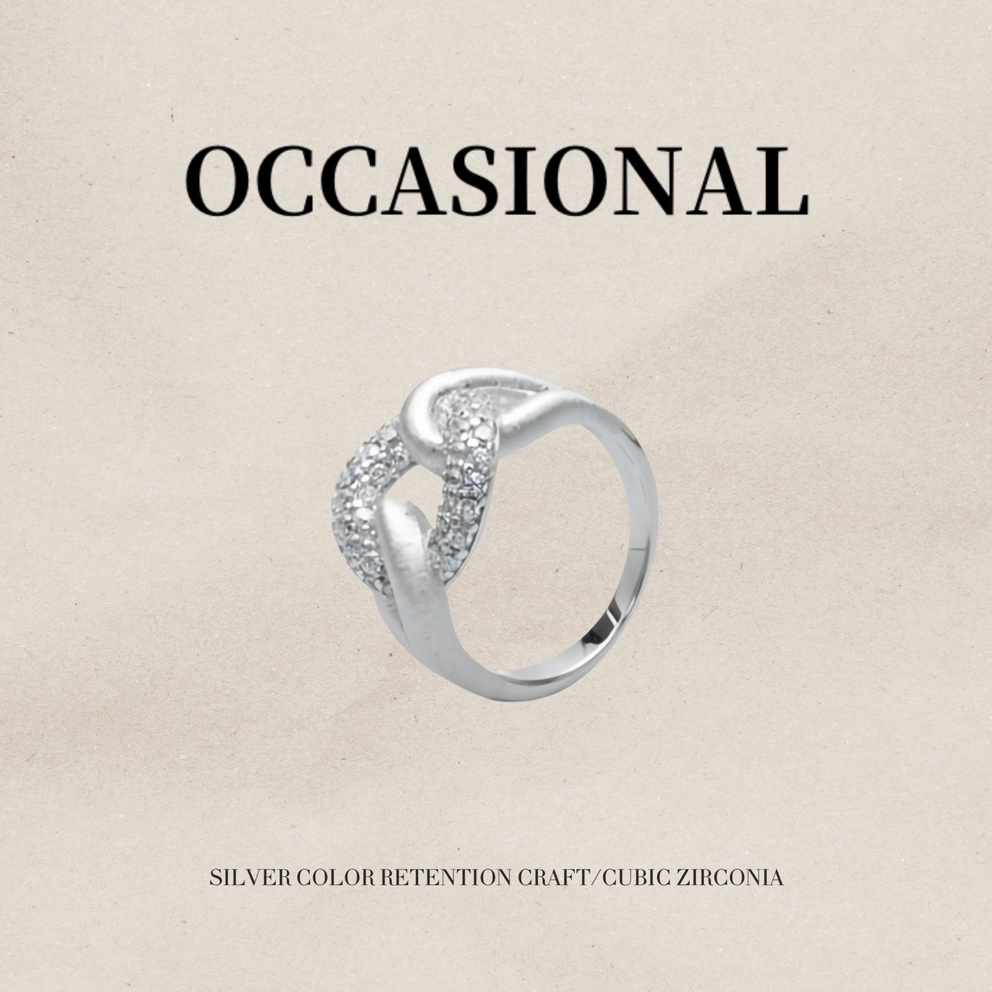 Rope Lock Ring S925 Silver Rhodium Plated