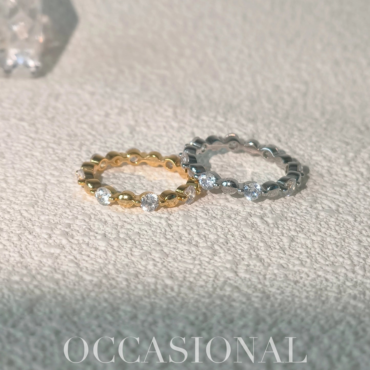 Two-tone Combination Round Bead Ring S925 Silver - Small Perfection