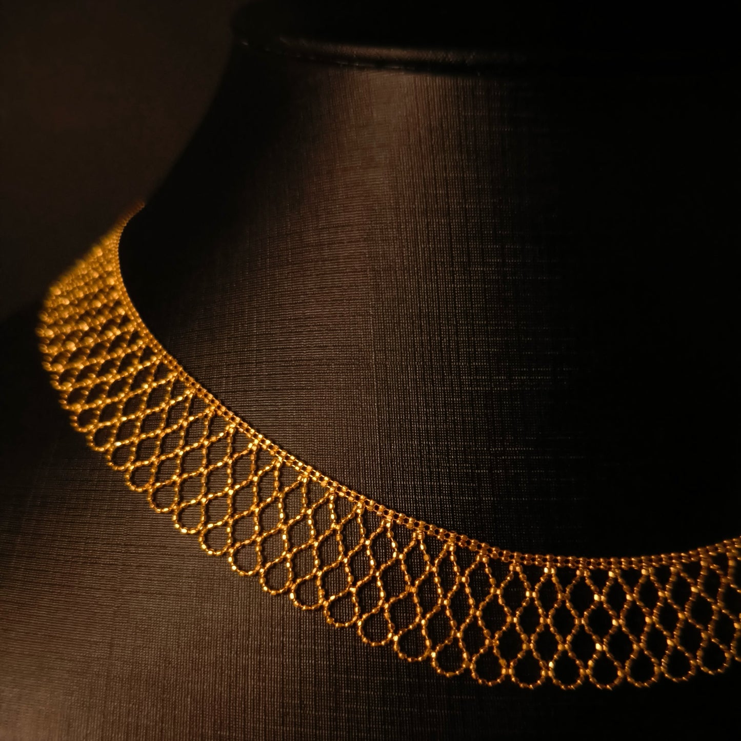 Vintage Mesh Necklace S925 Silver Gold Plated - Silk