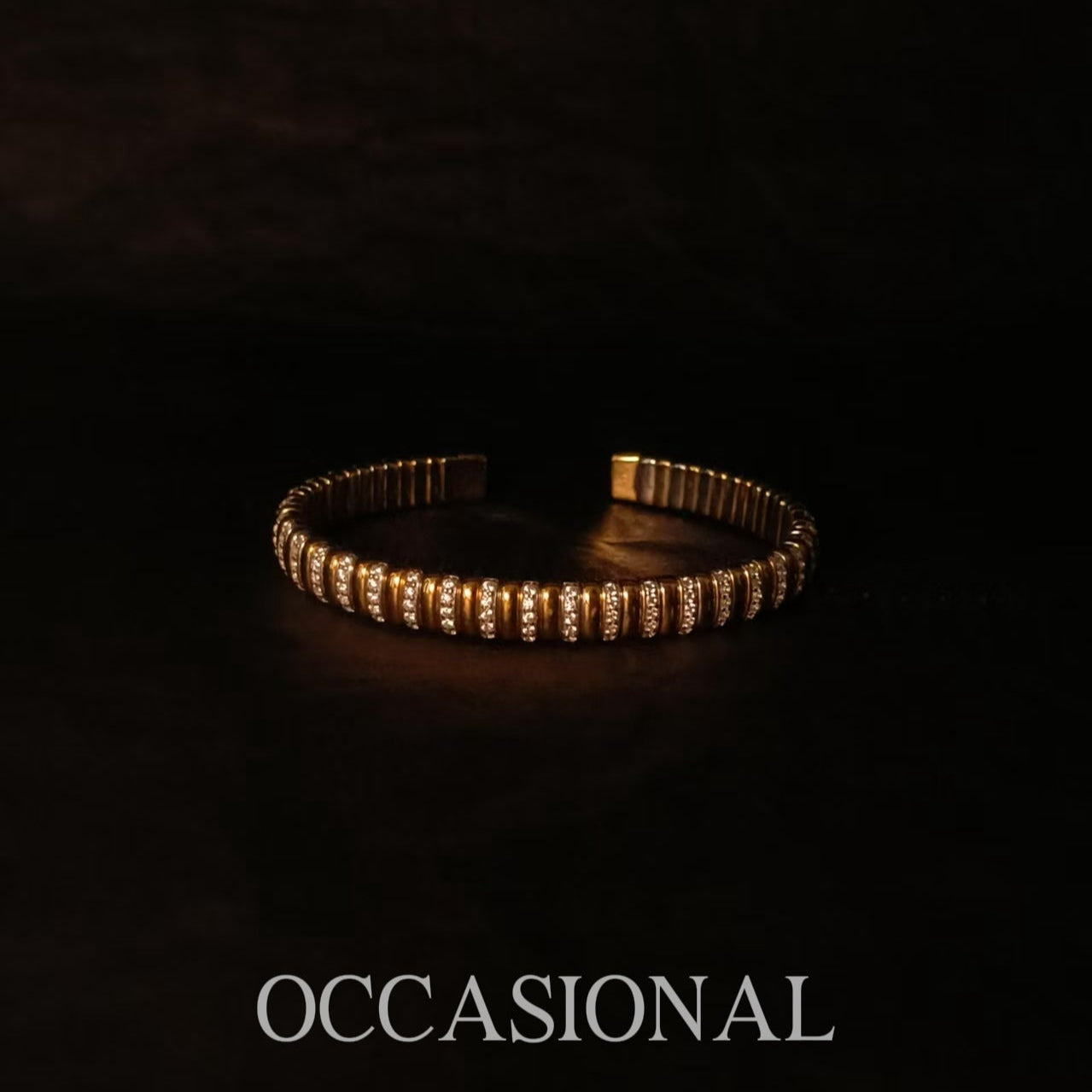 Gold and Silver Symphony Cuff Open Bangle S925 Silver