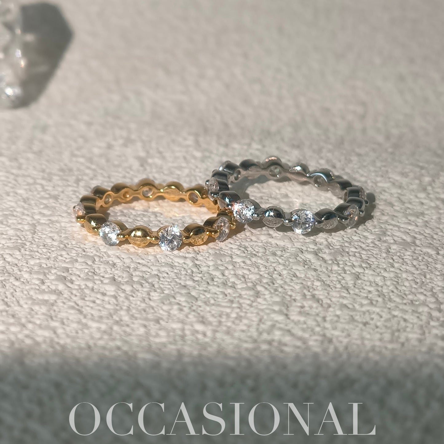 Two-tone Combination Round Bead Ring S925 Silver - Small Perfection