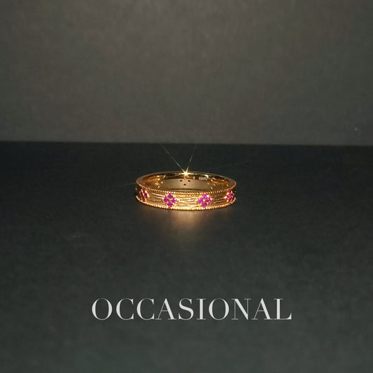 Classic Retro Brushed Ring S925 Silver Gold Plated - Plum Blossom