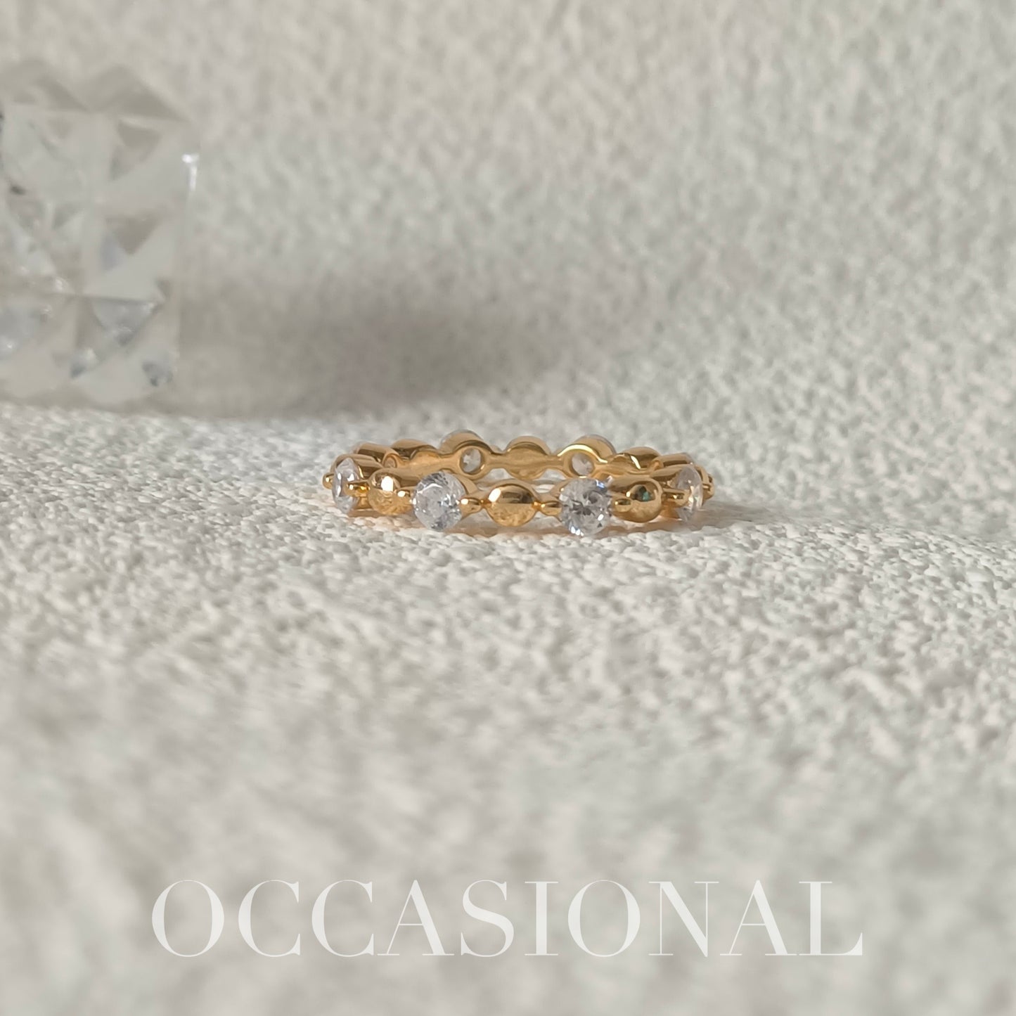 Round Bead Ring S925 Silver Gold Plated - Small Perfection