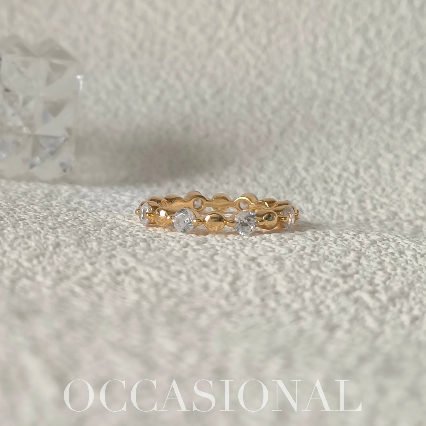 Round Bead Ring S925 Silver Gold Plated - Small Perfection