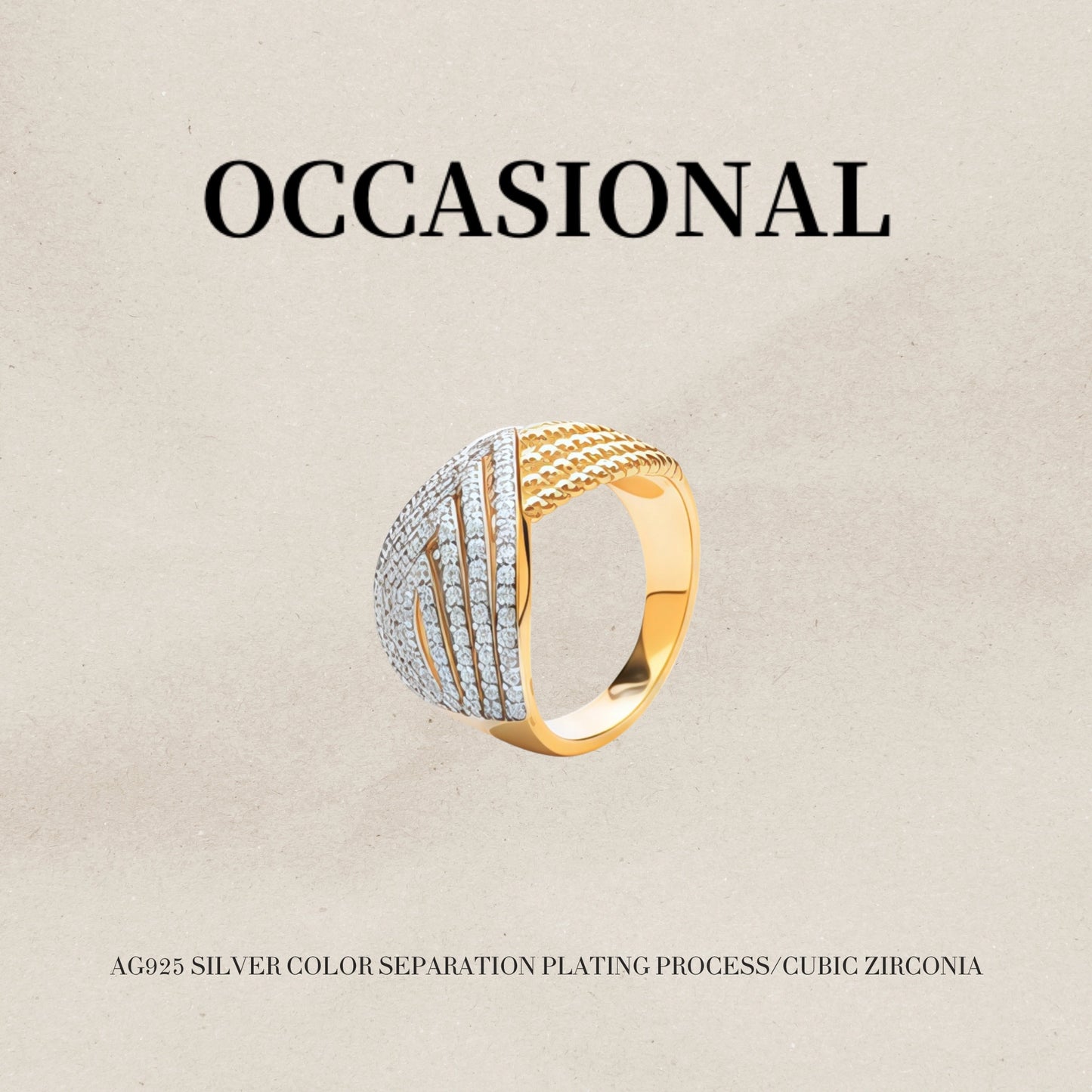 Two-color Stitching Ring S925 Silver-Mask