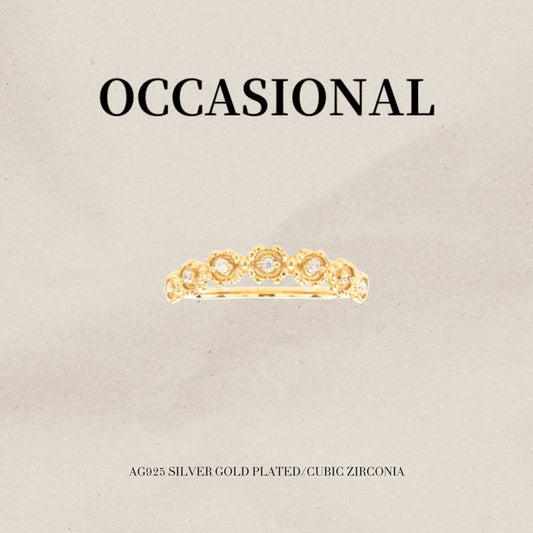 Simple Flower Cluster Ring S925 Silver Gold Plated