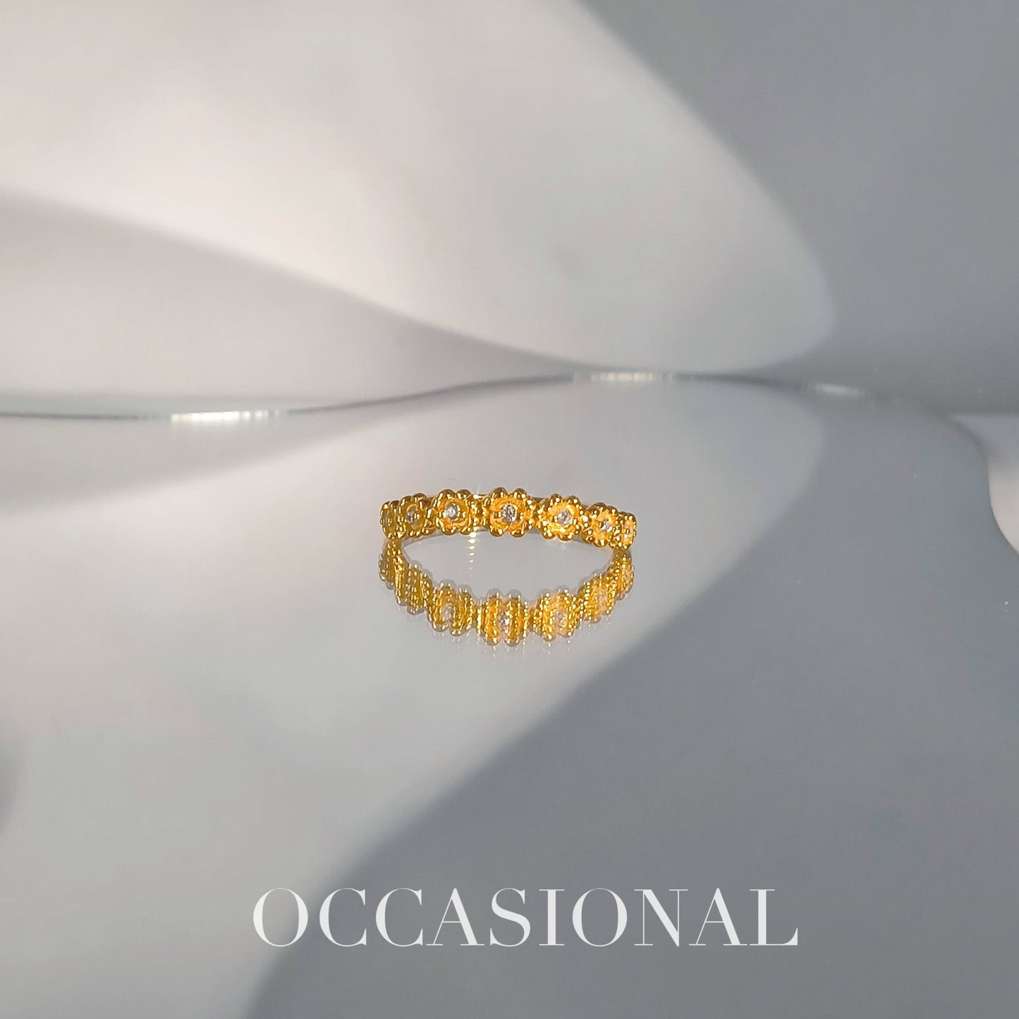 Simple Flower Cluster Ring S925 Silver Gold Plated