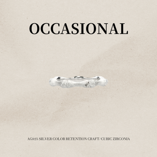 Chilly Bamboo Ring S925 Silver Rhodium Plated - Bone