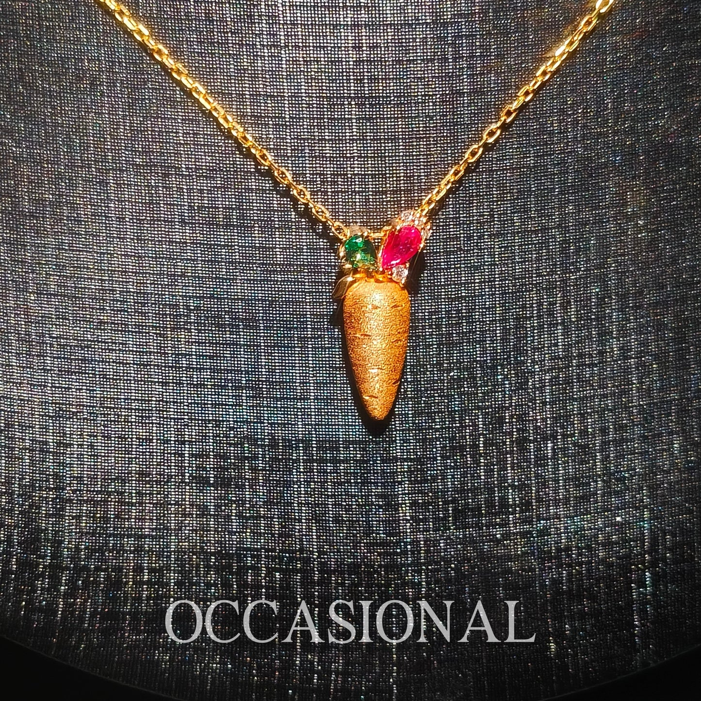 Carrot Pendant Necklace S925 Silver Gold Plated