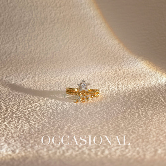 Three-layer Round Bead Ring S925 Silver – Star
