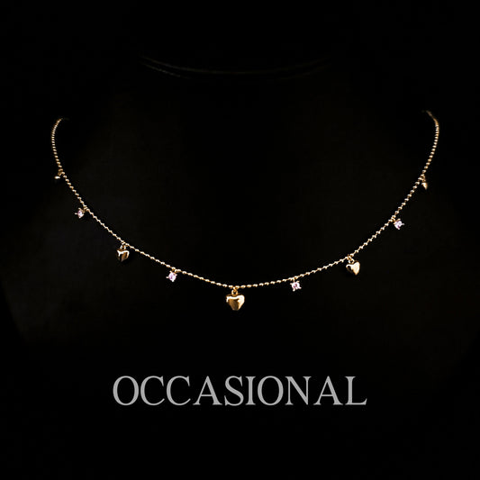 Love Pendant Necklace S925 Silver Gold Plated - Geometry