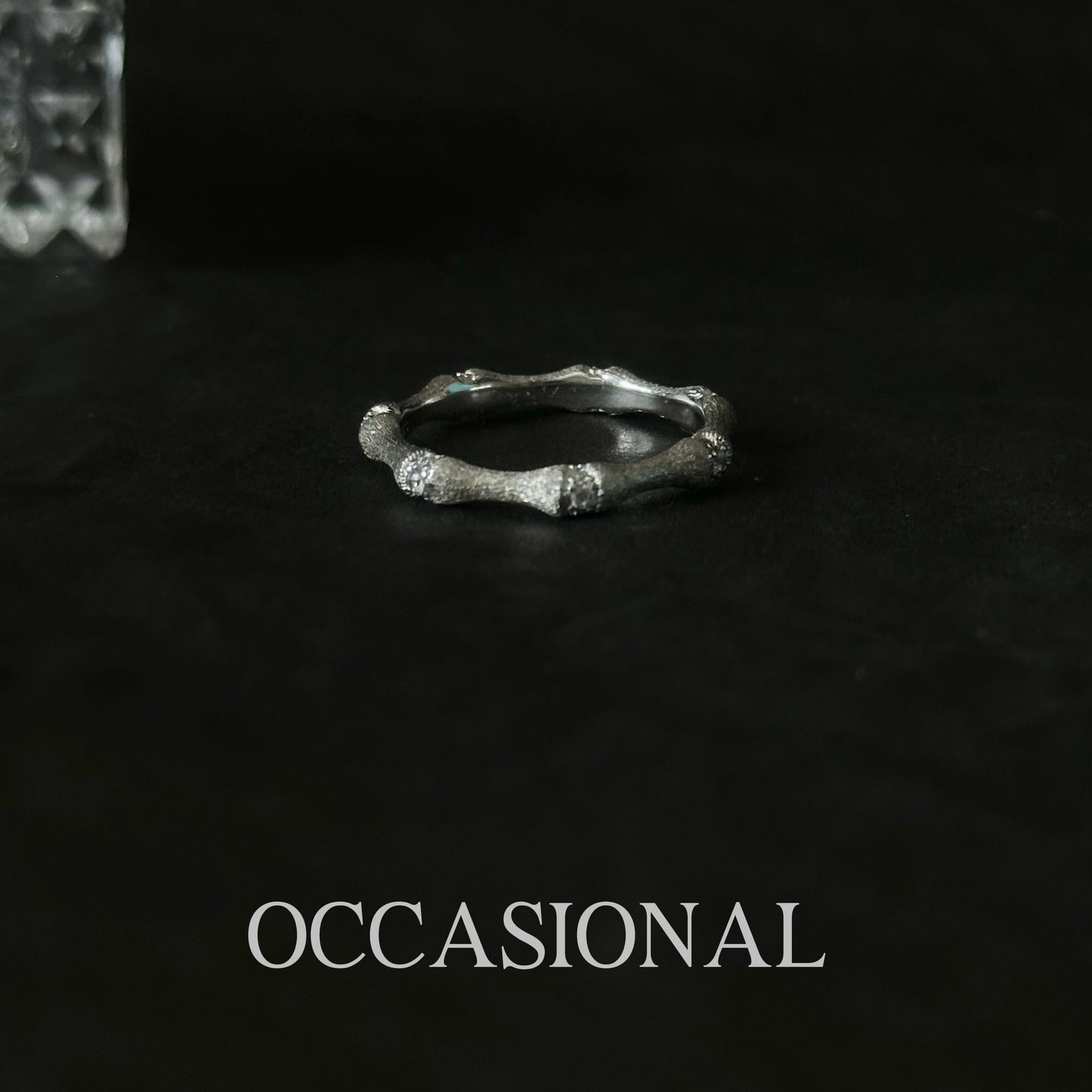 Chilly Bamboo Ring S925 Silver Rhodium Plated - Bone