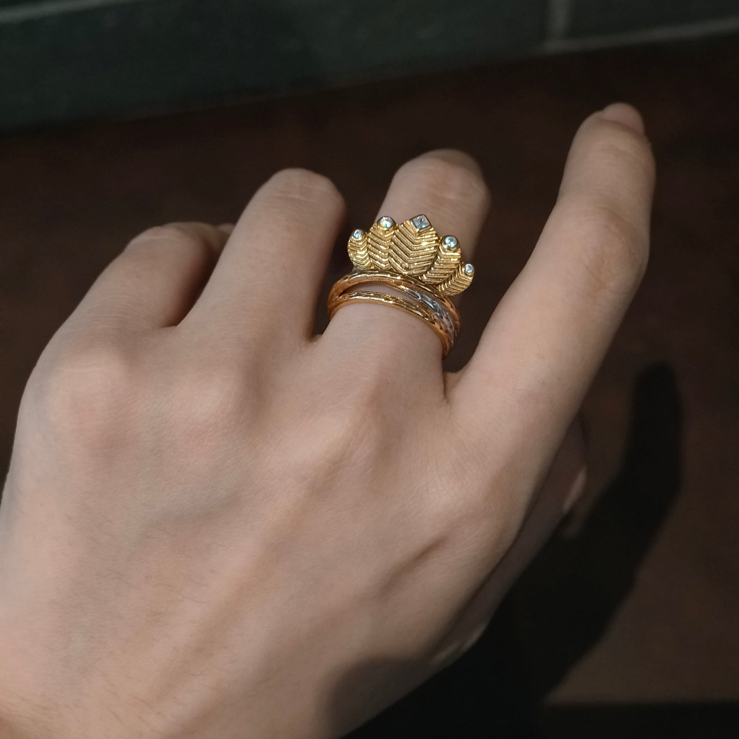 Strong Two Tone Ring S925 Silver - Tribal