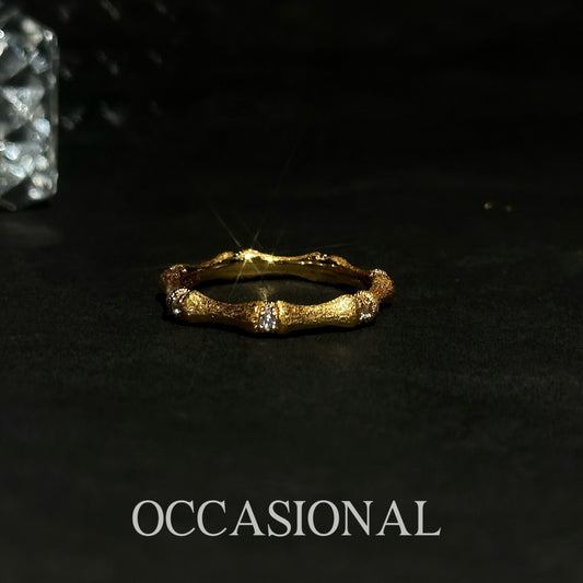 Warm Bamboo Ring S925 Silver Gold Plated - Lucky Bamboo