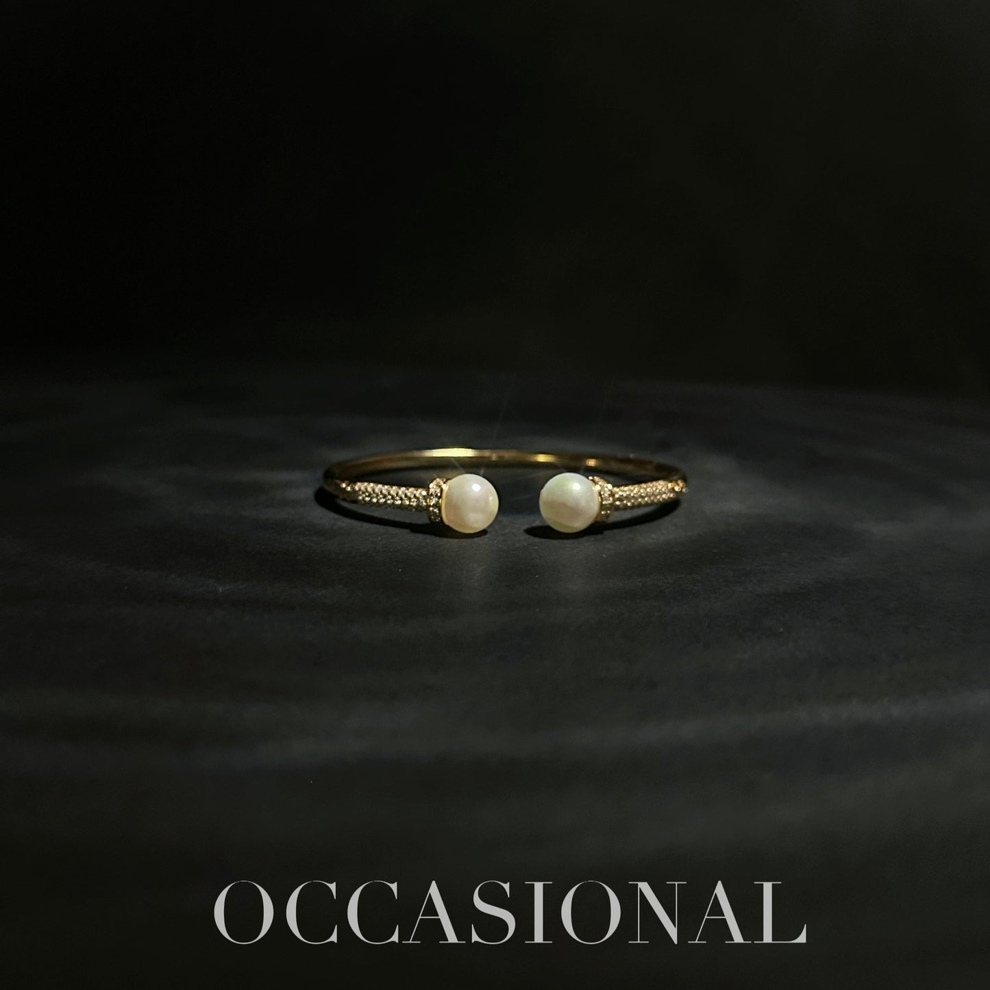 Highlight Bead Open Bracelet S925 Silver Gold Plated