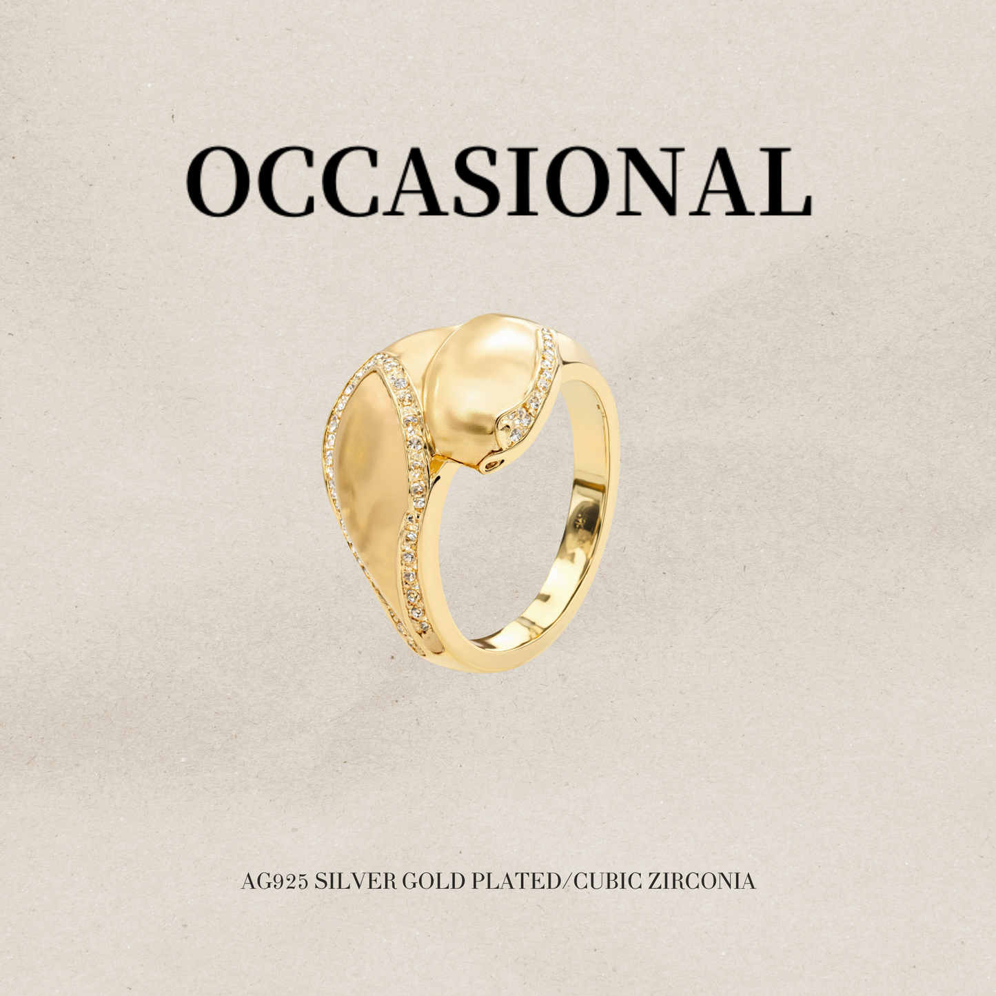 Brushed Embrace Ring - Spear and Shield