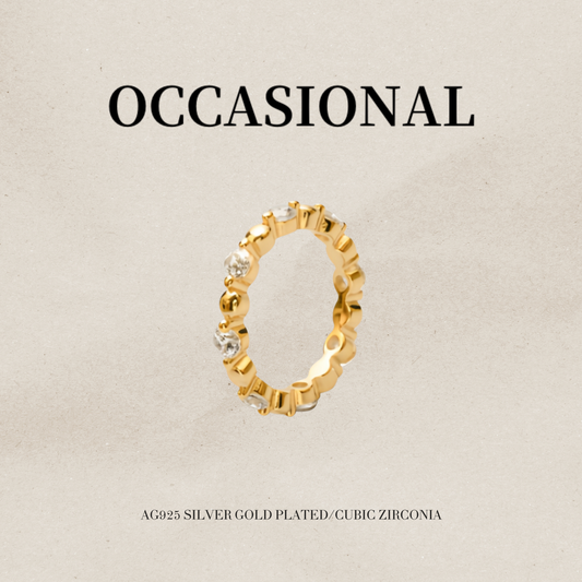 Round Bead Ring S925 Silver Gold Plated - Small Perfection