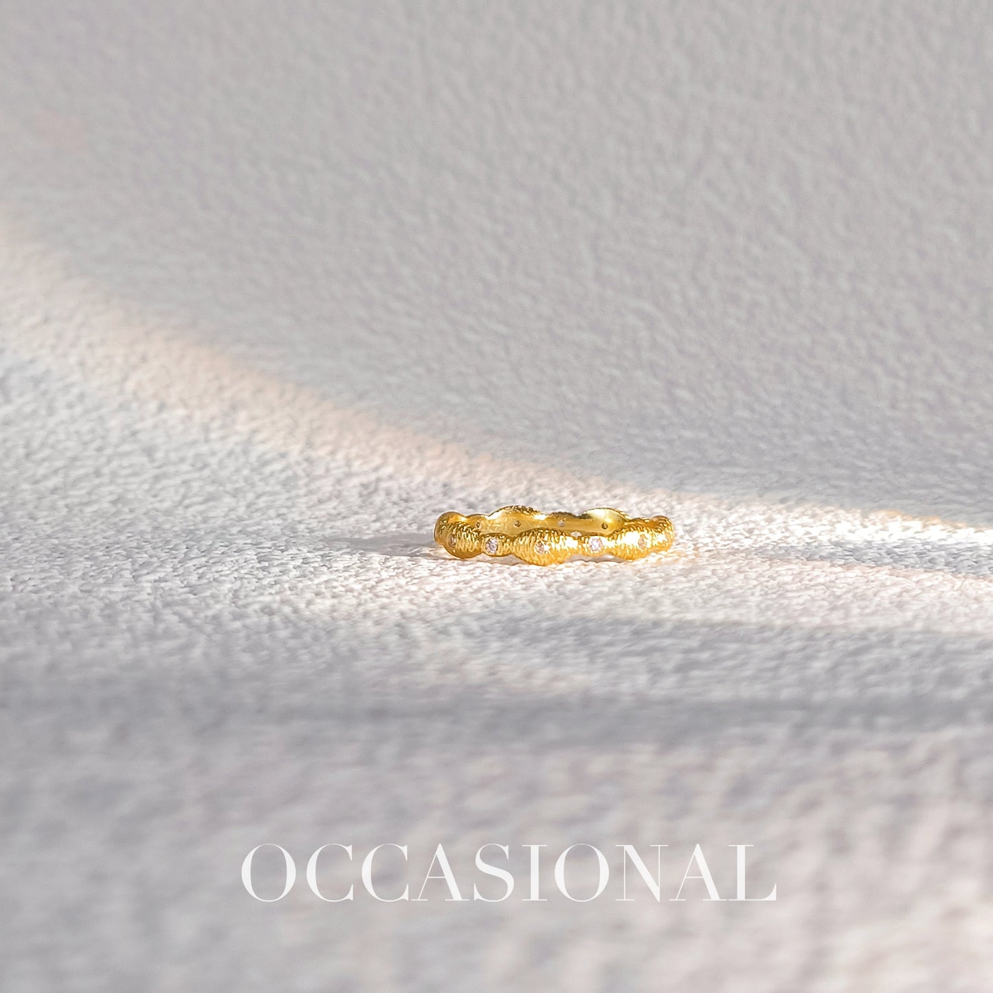 Wave Shape Simple Ring S925 Silver Gold Plated-Sunlight