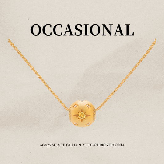 Ball Pendant Necklace S925 Silver Gold Plated - Galaxy Cube